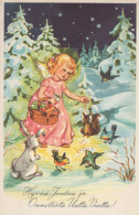 ANGELO Buon Anno Natale Vintage Cartolina CPSMPF #PAG796.IT - Anges