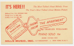 Postal Stationery USA 1960 The Apartment - Motion Picture - Key  - Cinema