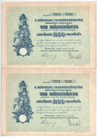 Mándok 1927. "Mándoki Takarékpénztár Részvénytársaság" Tíz Részvénye Egyenként 20P-ről, összesen 200P-ről (2x) Sorszámkö - Non Classés