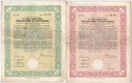 Budapest 1942. "A Magyar Királyság 3%-kal Kamatozó Törlesztéses államadóssága" 25P-ről és 500P-ről (2xklf) Szárazpecsétt - Unclassified