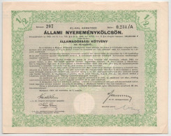 Budapest 1941. "4%-kal Kamatozó állami Nyereménykölcsön - államadóssági Kötvény" 100P-ről, Szelvényívvel, Dekoratív Erdé - Non Classificati