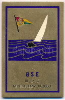 1934. "BSE (Budapest Sportegyesület) III. Díj Kense, 1934. Július 1." Egyoldalas, Részben Zománcozott Bronz Vitorlás Díj - Unclassified