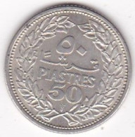 Liban 50 Piastre 1952 , En Argent, KM# 17, Superbe . - Líbano