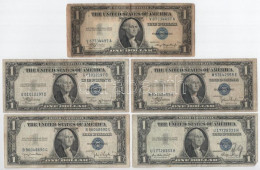 Amerikai Egyesült Államok 1935. 1$ Silver Certificate - Kisméretű", Kék Pecsét (5xklf Sorozat: 1935A, 1935B, 1935C, 1935 - Non Classés