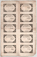 Franciaország 1793. 5L "Assignata" 5346-os Sorozatszámmal, Vízjeles Papíron, Szárazpecséttel, 10-es ívben, Mindegyik Más - Zonder Classificatie