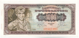 Jugoszlávia 1963. 1000D "CT447403" T:AU Nagyobb Sarokhajlás  Yugoslavia 1963. 1000 Dinara "CT447403" C:AU Nagyobb Sarokh - Unclassified