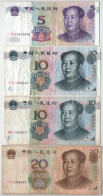 Kína 2005. 5Y + 10Y (2x) + 20Y T:F China 2005. 5 Yuan + 10 Yuan (2x) + 20 Yuan C:F - Unclassified