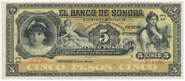 Mexikó / Sonora DN (1911) 5P "DU 371266" T:AU Mexico / Sonora ND (1911) 5 Pesos "DU 371266" C:AU Krause P#S419 - Unclassified