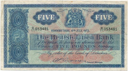 Skócia 1955. 5P "British Linen Bank" T:F  Scotland 1955. 5 Pounds "British Linen Bank" C:F Krause P#161 - Unclassified