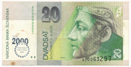 Szlovákia 1993. 20K Millenniumi Felülbélyegzéssel T:F Slovakia 1993. 20 Korun With Millennium Overprint C:F - Unclassified