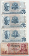 Vegyes: 7db-os Bankjegytétel (6db Külföldi, 1db Magyar), Közte Norvégia 1976-1983. 10K (3db, 2xklf) T:F,VG Mixed: 7pcs B - Non Classés