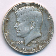 Amerikai Egyesült Államok 1968D 1/2$ Ag "Kennedy" T:XF Karc USA 1968D 1/2 Dollar Ag "Kennedy" C:XF Scratched Krause KM#2 - Unclassified
