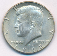 Amerikai Egyesült Államok 1968D 1/2$ Ag "Kennedy" T:AU Patina, Apró ü. USA 1968D 1/2 Dollar Ag "Kennedy" C:AU Patina, Ti - Ohne Zuordnung
