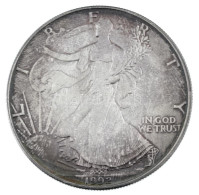 Amerikai Egyesült Államok 1996. 1$ Ag "American Silver Eagle" (0,999/31,34g) T:BU Patina USA 1996. 1 Dollar Ag "American - Zonder Classificatie