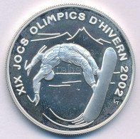 Andorra 2002. 10D Ag "Téli Olimpia Salt Lake City" T:PP Patina, Ujjlenyomat Andorra 2002. 10 Diners Ag "Winter Olympics  - Zonder Classificatie