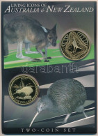 Ausztrália 2005. 1$ "Aboriginál Kenguru" + Új-Zéland 2005. 1$ "Rowi Kiwi" Közös, Sorszámozott Dísztokban, "07368" Sorszá - Zonder Classificatie