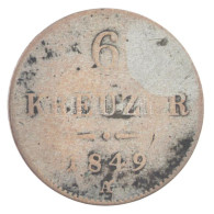 Ausztria 1849A 6kr Ag T:F  Austria 1849A 6 Kreuzer Ag C:F  Krause KM#2200 - Non Classificati