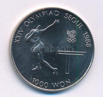 Dél-Korea 1987. 1000W Cu-Ni "1988. Nyári Olimpiai Játékok - Szöul / Asztalitenisz" T:UNC South Korea 1987. 1000 Won Cu-N - Ohne Zuordnung