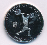 Dél-Korea 1987. 2000W Ni "1988. Nyári Olimpiai Játékok - Szöul / Súlyemelés" T:PP Ujjlenyomat South Korea 1987. 2000 Won - Ohne Zuordnung