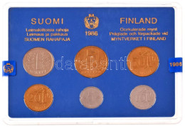 Finnország 1986. 5p-5M (6xklf) Forgalmi Sor Plasztik Tokban T:UNC Finland 1986. 5 Pennia - 5 Markka (6xdiff) Coin Set In - Non Classificati