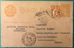 Portugal, Divers Sur Entier-carte D'Espinho 17.1.1920 - (A1193) - Postal Stationery