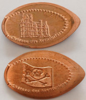 2 Pièces écrasées -  CHÂTEAU DES AVENTURIERS - Monedas Elongadas (elongated Coins)