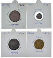 4db Gyenge Tartású Nepáli Rézpénz Tétel, Nagyrészt A XX. Század Első Feléből T:F 4pcs Of Nepalese Copper Coin Lot In Poo - Non Classés
