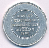 Olaszország 1906. "Ricordo Esposizione Internazionale - Milano / Nyitrai Aurél és Neje 1906" Al Zseton (32mm) T:AU - Unclassified