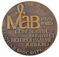 Szovjetunió 1985. "UNESCO" Aranyozott Bronz Emlékérem Tokban (65mm) T:AU Soviet Union 1985. "UNESCO" Gilt Bronze Commemo - Unclassified