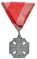 1916. "Károly-csapatkereszt" Zn Kitüntetés Mellszalagon T:AU  Hungary 1916. "Charles Troop Cross" Zn Decoration With Rib - Unclassified