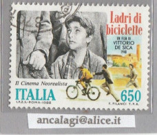 USATI ITALIA 1988 - Ref.0580B "CINEMA ITALIANO" 1 Val. - 1981-90: Used