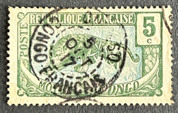 FRCG051U2 - Leopard - 5 C Used Stamp - Middle Congo - 1907 - Oblitérés