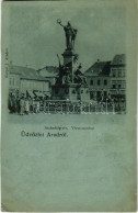 * T3 1900 Arad, Szabadság Tér, Vértanú Szobor, Schwarz Testvérek üzlete, Este. Kerpel I. Kiadása / Square, Statue, Night - Unclassified