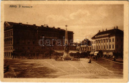 T2/T3 1909 Arad, Andrássy Tér, Szentháromság Szobor, 1848-1849 Múzeum, Fehér Kereszt Szálloda, üzletek / Square, Holy Tr - Unclassified