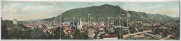 T3 1905 Brassó, Kronstadt, Brasov; 3-részes Kinyitható Panorámalap / 3-tiled Folding Panoramacard (hajtásnál Szakadt / B - Non Classificati