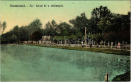 T2 1914 Buziásfürdő, Baile Buzias; Szent Antal Tó A Sétánnyal / Lake, Promenade - Non Classés