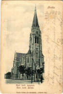 T3 1903 Detta, Ghedu, Deta; Római Katolikus Templom. Ballon Kiadása / Röm. Kath. Kirche / Catholic Church (EB) - Unclassified