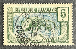 FRCG051U5 - Leopard - 5 C Used Stamp - Middle Congo - 1907 - Usati
