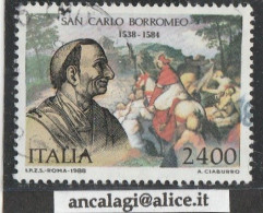 USATI ITALIA 1988 - Ref.0582A "SAN CARLO BORROMEO" 1 Val. - 1981-90: Afgestempeld