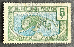 FRCG051U8 - Leopard - 5 C Used Stamp - Middle Congo - 1907 - Oblitérés