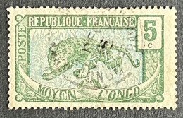 FRCG051UC - Leopard - 5 C Used Stamp - Middle Congo - 1907 - Usati