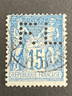 FRANCE F N°90 Sage F.L 62 Indice 4 Perforé Perforés Perfins Perfin Superbe ! - Other & Unclassified