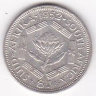 Afrique Du Sud 6 Pence 1952, George VI , En Argent , KM# 36.2 - Afrique Du Sud