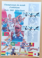 FDC Sur Encart AMIS - YT N°3587 - CHAMPIONNATS DU MONDE D'ATHLETISME - 2003 - 2000-2009