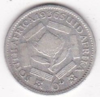 Afrique Du Sud 6 Pence 1936, George V , En Argent , KM# 16. - South Africa