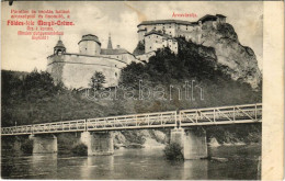 T2/T3 1908 Árvaváralja, Oravsky Podzámok (Magas-Tátra); Vár és Vasúti Híd. Földes-féle Margit Creme Reklám / Railway Bri - Non Classificati