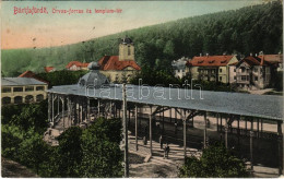 T3 1911 Bártfafürdő, Bardejovské Kúpele, Bardiov, Bardejov; Orvos-forrás és Templom Tér. Eschwig és Hajts Kiadása. Hajts - Ohne Zuordnung