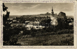 T2/T3 1928 Dévény, Theben A. D. Donau, Devín (Pozsony, Bratislava); Várrom, Templom / Castle Ruins, Church. Photo (fl) - Non Classés