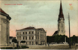 T2/T3 1909 Igló, Zipser Neudorf, Spisská Nová Ves; Városháza és Római Katolikus Templom. Dörner Gyula Kiadása / Town Hal - Non Classés