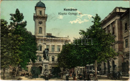 T2/T3 1911 Komárom, Komárnó; Klapka György Tér és Szobor, Városház, Piac / Square, Monument, Market, Town Hall (EK) - Non Classés